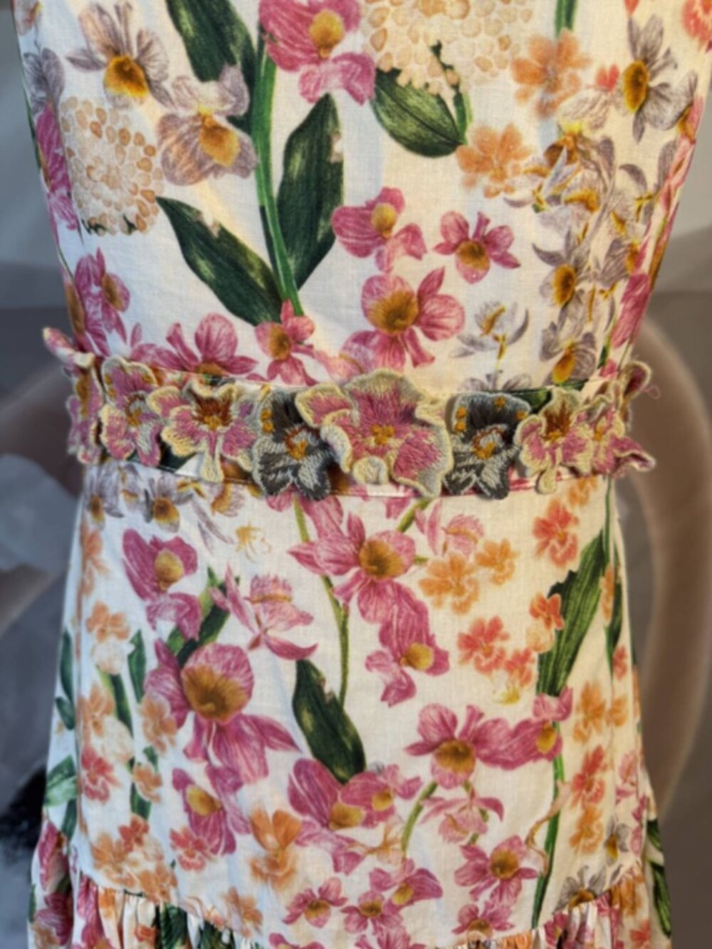 Agua by Agua Bendita Classic Square-Neck Pink Floral Print Maxi Dress - Picture 8 of 13